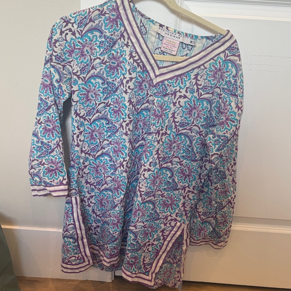 Gretchen Scott Designs Floral V-Neck Tunic Top